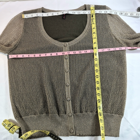 Escada Vintage Metallic Gold Knit Cardigan Sweater 3/4 Sleeve 46 XXL - Picture 8 of 13